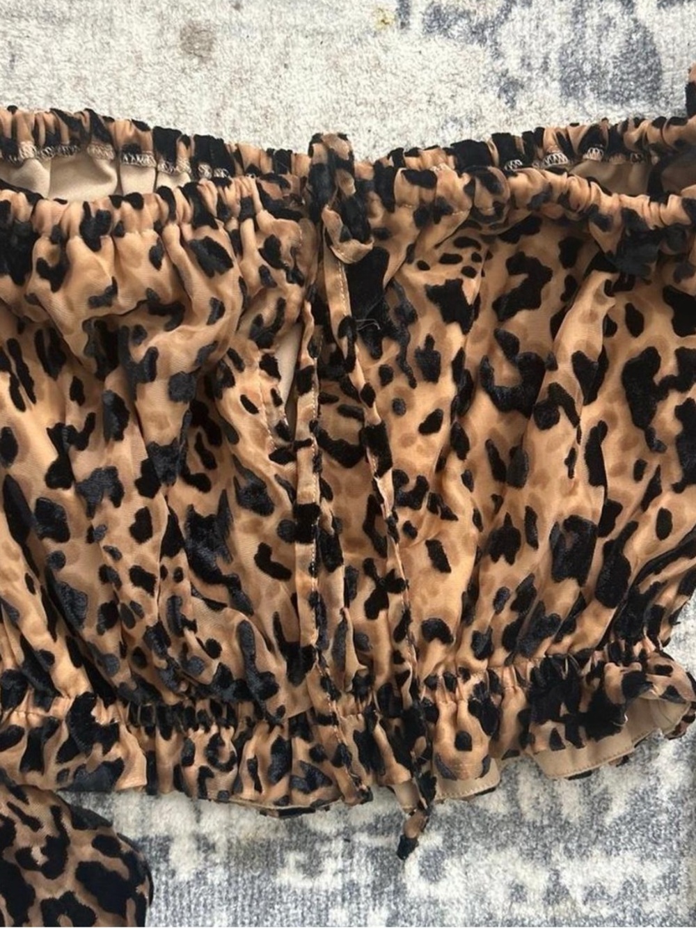 Windsor Leopard-Print Off-Shoulder Top - Tan and Black - Picture 2 of 3